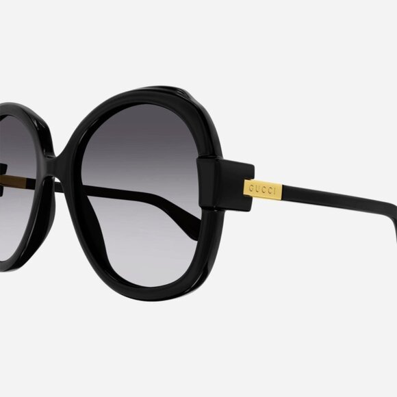 NEW GUCCI OVERSIZED WOMEN BLACK SUNGLASSES - Picture 5 of 7